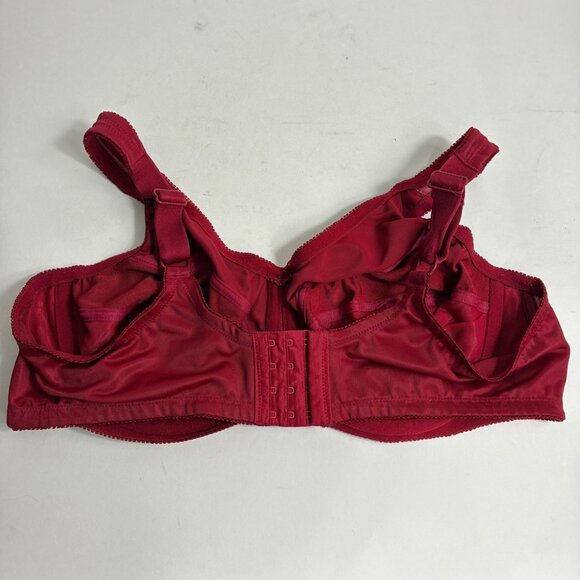 Venus by Cortland Red Satin Rose Floral Underwire Bra Size 42C - Picture 4 of 7